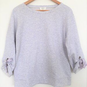LOFT Lavender Pullover 3/4 tie sleeve